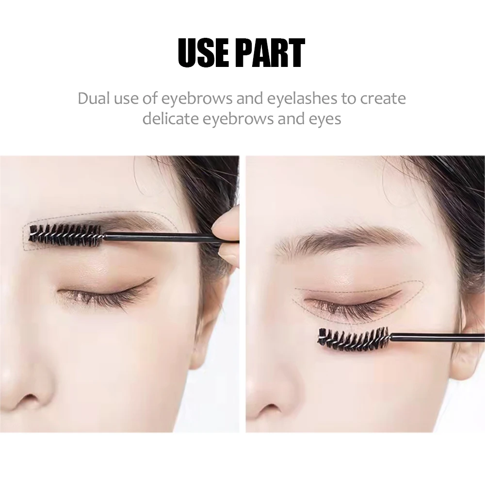 MASSCAKU Cleaning Eyelash Brushes Fake Eyelashes 50pcs Makeup for Women Individual Lashes CLuster Matte Black Lash 3