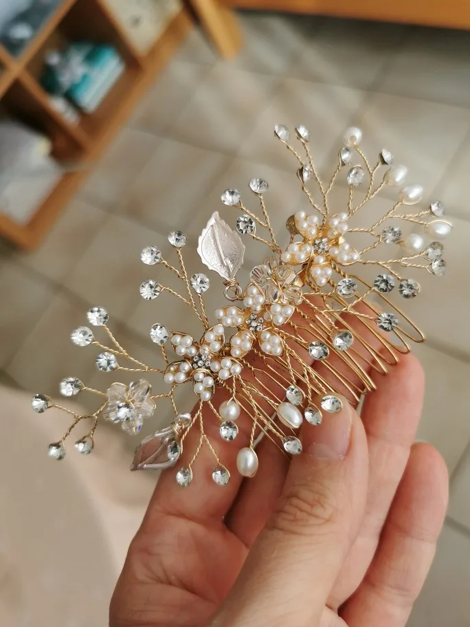 3pcs/set Pearl Wedding Hair Combs Headpieces Elegant Bridal Tiaras Side Combs Hair Clips Bride Hairpins Prom Bridal Hair Pieces