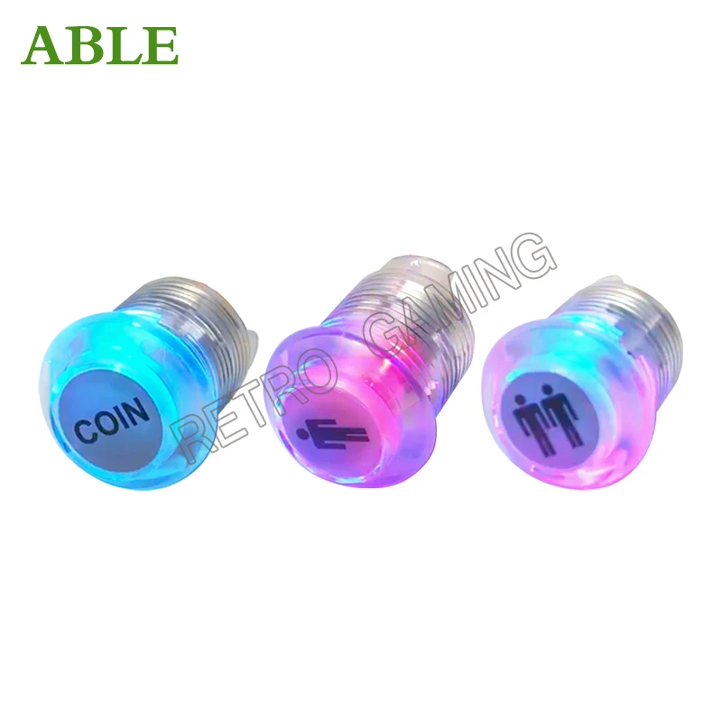 1Pcs Arcade Led Colorful Push Buttons Coin 1p2p Function Button 5v BL In-line 2.8mm Illuminated for Diy Arcade Machine