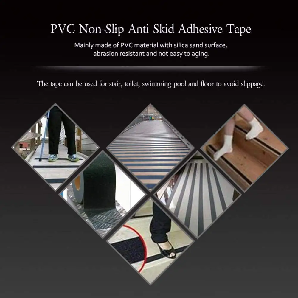 Anti Slip Tape Non-Slip Stair Treads Strip for Decoration and Warning-Tread for Stairs, Steps, Indoor, Outdoor