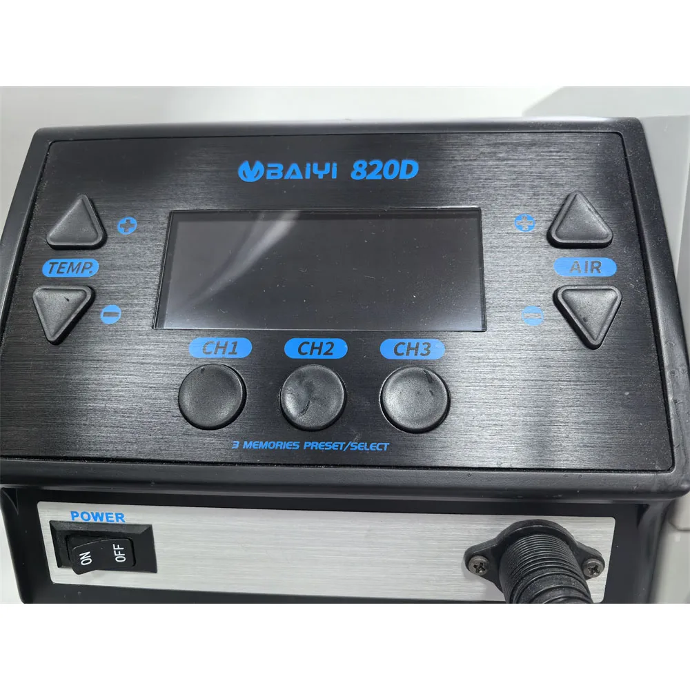 BAIYI 820D 열풍기 지능형 디지털 디스플레이 리워크 스테이션 (맥북, 휴대폰 메인보드, PCB, BGA 납땜/용접 수리용)