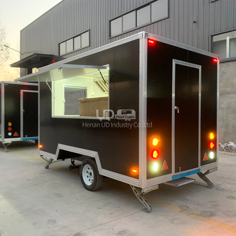 Popular Mobile Food Trailer Hot Dog Cart Coffee Vending 4 Metre Ice-Cream Food Truck with Full Kitchen Equipment for Sale