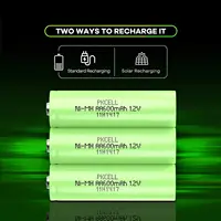 4/8/16/30PC PKCELL NiMH AA 600mAh 1.2V Rechargeable Battery Pre-Charged Rechargeable Batteries for Solar Lamps, Solar Lights 6