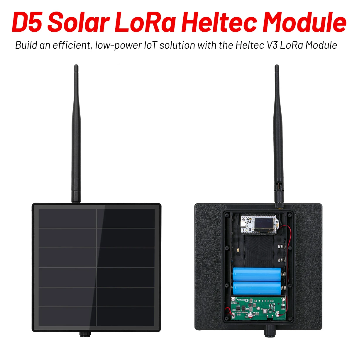 D5 Solar Powered ESP32 LoRa Meshtastic Built in 6000mAh Battery with Antenna Heltec LoRa 32 SX1262 V3 Bluetooth WiFi GPS