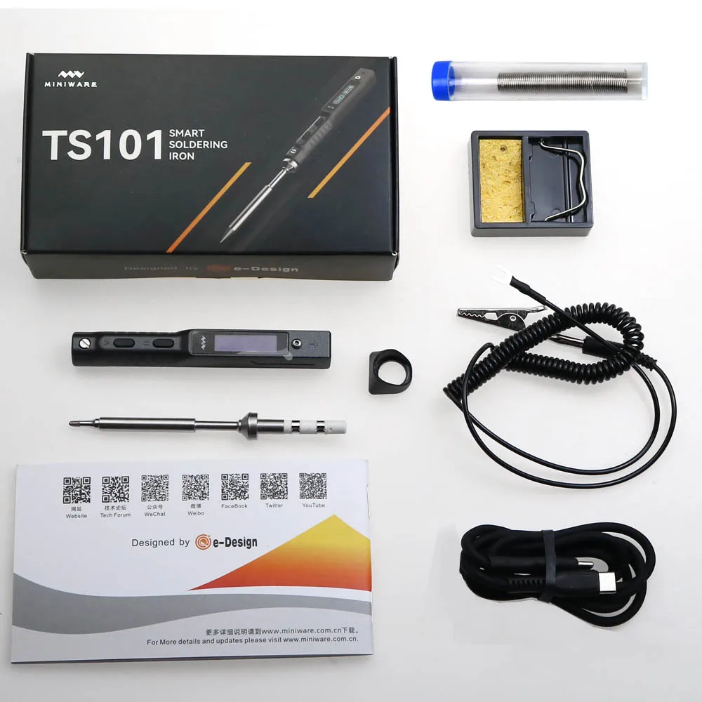 MINIWARE Original TS101 65W Mini USB Electric Soldering Iron Adjustable Temperature Digital Solder Station TS100 PINE64 Upgrade