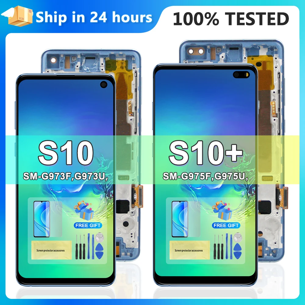 

Display with Frame for Samsung Galaxy S10 Plus G975 G975F Lcd Display Touch Screen Digitizer Assembly for Samsung Galaxy S10 LCD