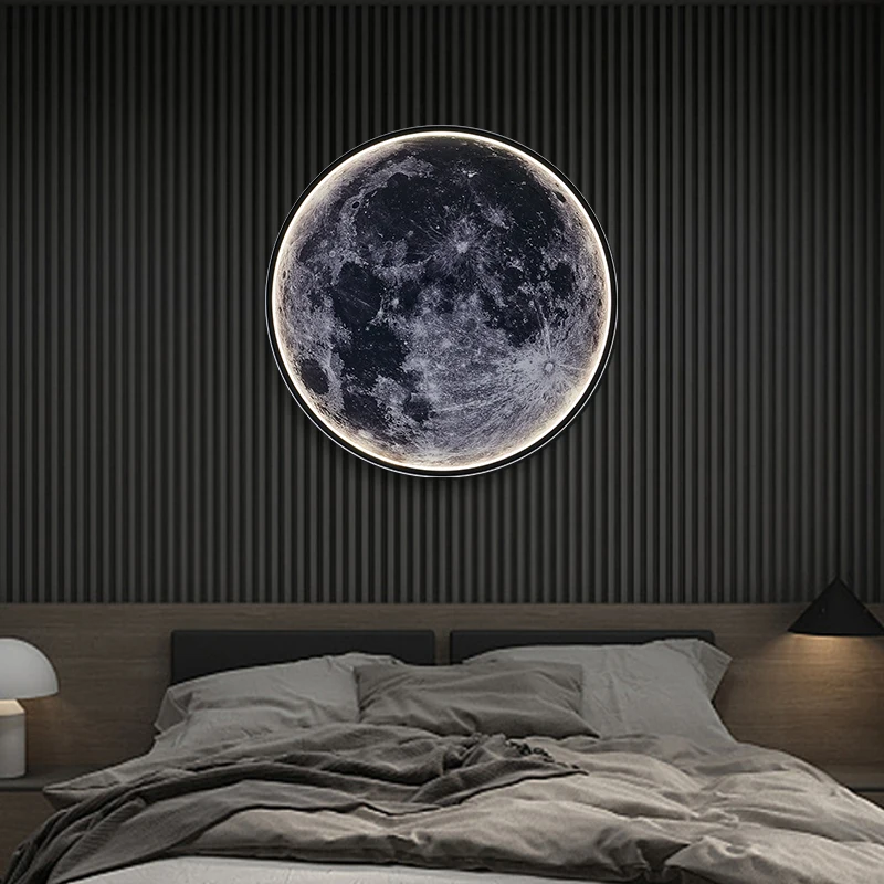 Maan wandlamp sfeer woonkamer