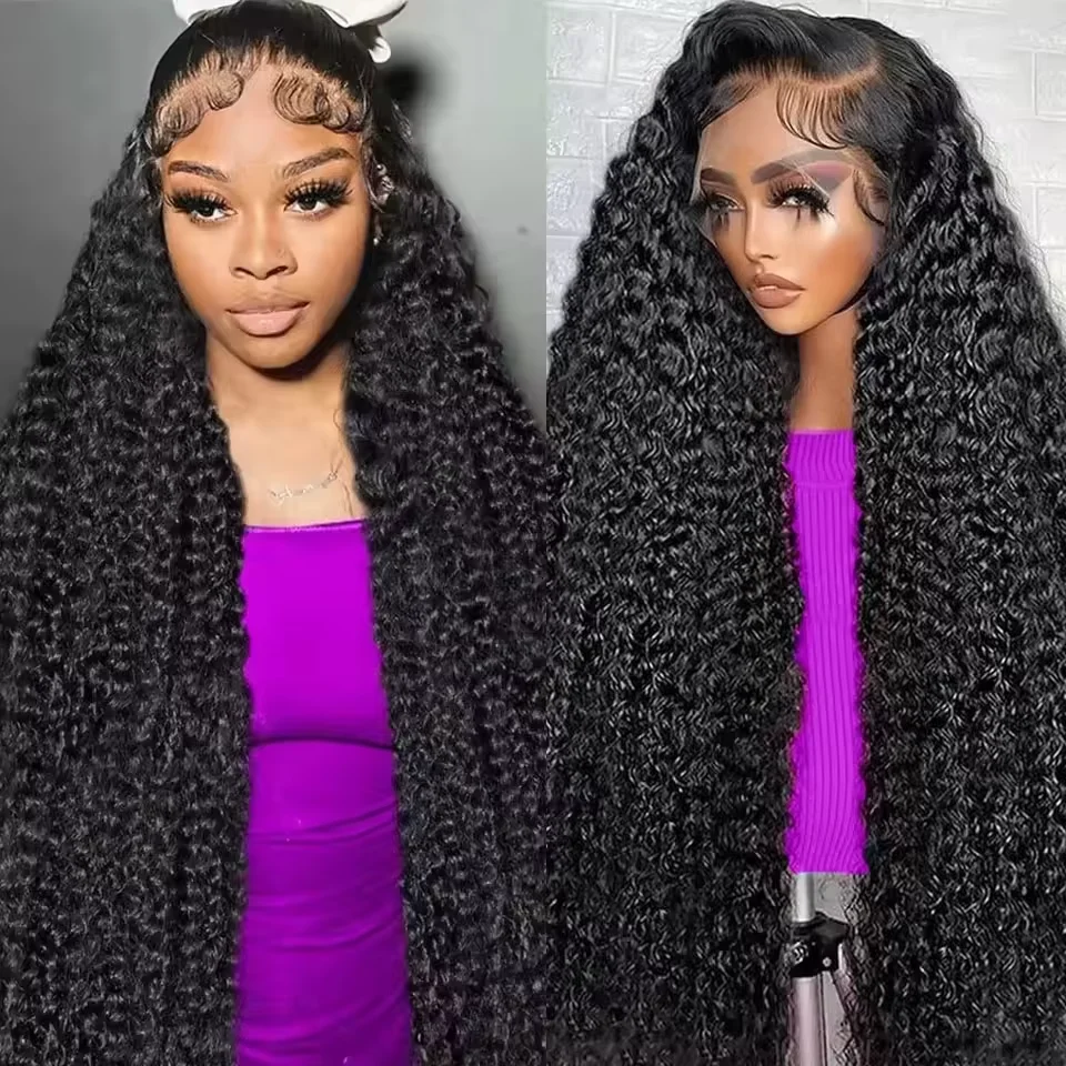 300% Burmese Curly Wigs 13x6 HD Lace Front Human Hair Wigs No Glue Wear Go Preplucked Deep Wave Lace Frontal Wig 100% Human Hair 1
