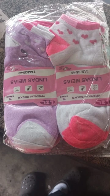 Kit 12 Pares Meias Feminina Multicolor Casual Cano Curto Cor Variados photo review