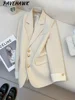 Women Long Sleeve Office Lady Blazers Autumn Winter Solid Casual Single Breasted Chic Notched Blazer Ladies Jackets Clothes 1
