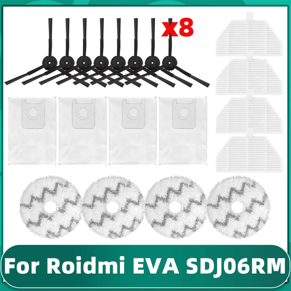

Запасные части для пылесоса Xiaomi Roidmi Eva SDJ06RM, фильтр НЕРА, боковая щетка, тряпичная тряпка, мешочек для пыли, Сменные аксессуары