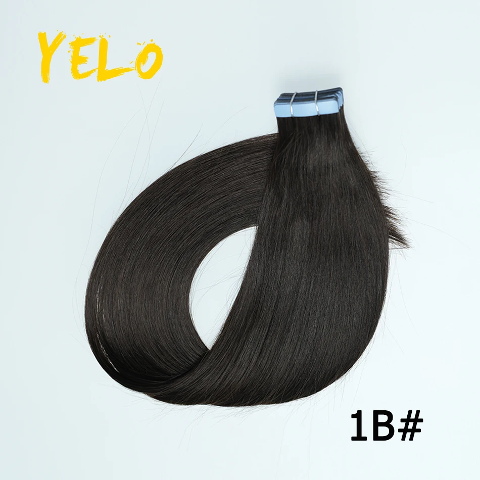 2.5G Balayage Tape In Hair Extensions Human Hair Straight Keratin Capsule Hair Natural Black Tape Ins Human Hair 20/40Pcs Sample