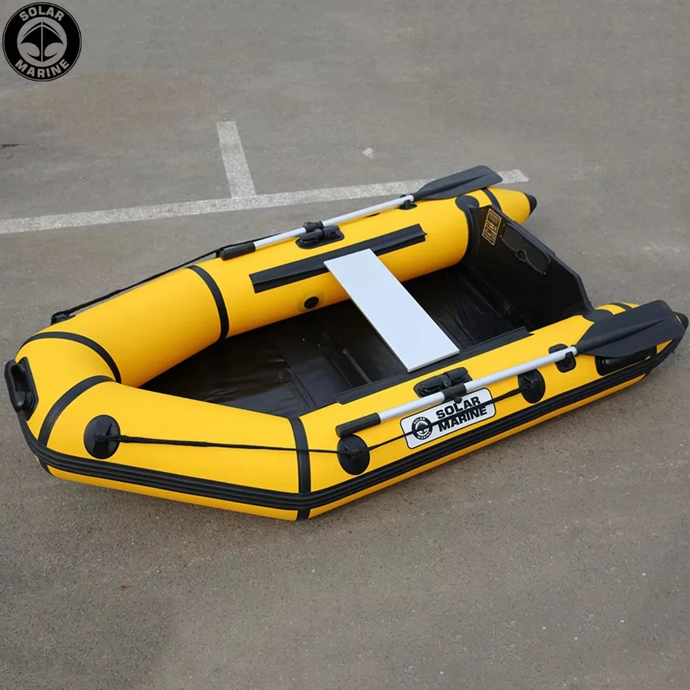 Solar Marine 3 Person 2.3M 0.9 MM PVC Inflatable Boat Kayak Canoe with Accessories For Fishing Or Water Sports