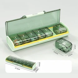 Compact 7 - Day Pill Organizer with Transparent Flip - Top Cover for Easy Medication Access (Army green)