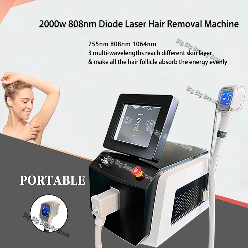 808nm 755nm 1064nm Three Wavelength Diode Laser Hair Removal Machine 50 Million Shots Suitable For Any Skin Factory Direct Sale