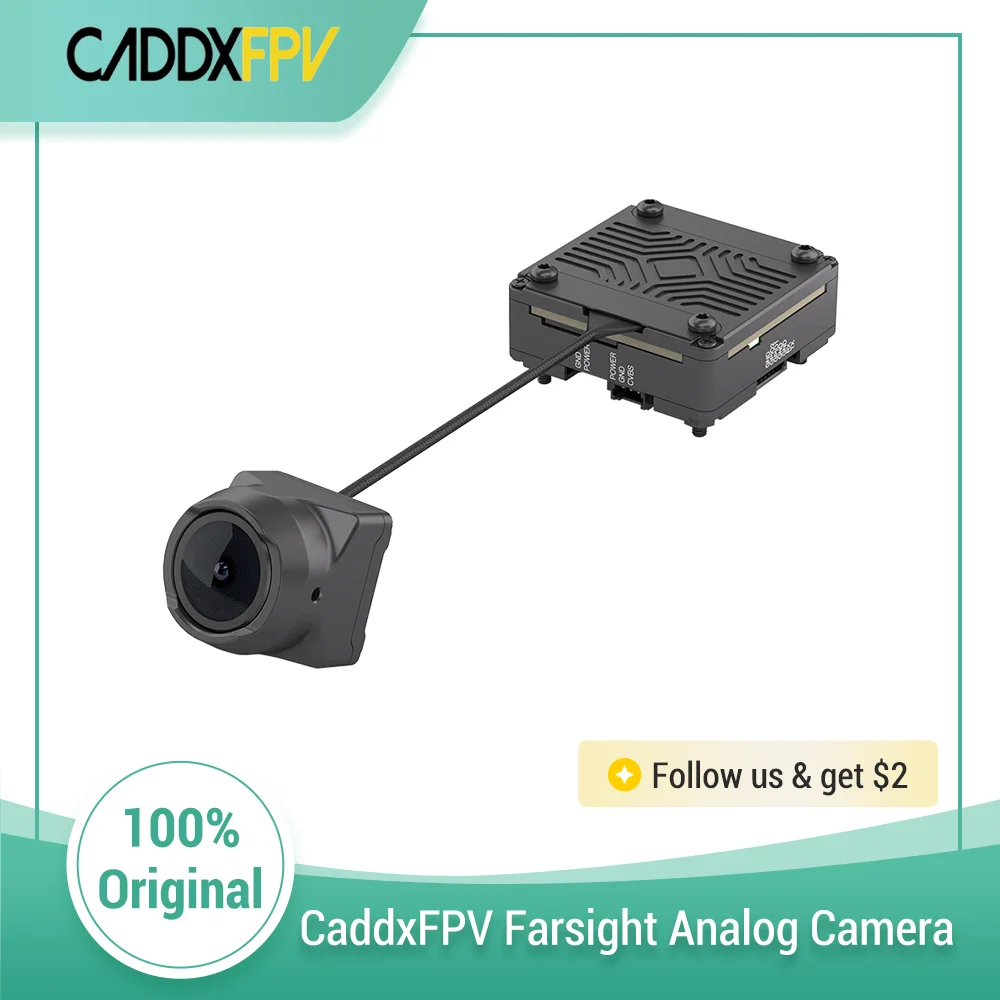 Аналоговая камера CADDX Farsight, 1-8-кратный быстрый зум, угол обзора 122,5°, угол обзора 1500 ТВЛ, AI, интеллектуальный зум, камера AI BOX, быстрый PWM Ctrl для RC FPV Drone