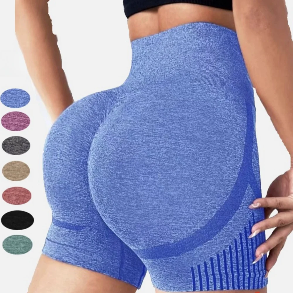 Yoga Shorts for Women High Waist Seamless Stretch Gym Running Fitness Workout Shorts
