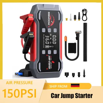 Avviatore di emergenza per auto con compressore d'aria Display LCD 8000mAh/mah Booster 1200A Dispositivo di avviamento per batteria per auto di potenza