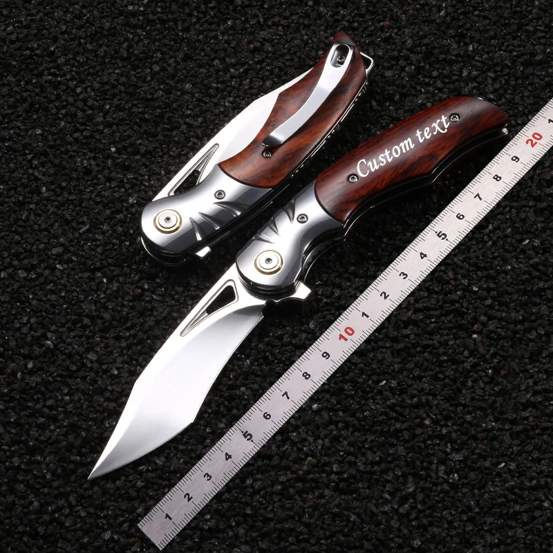 

Customized outdoor D2 steel high hardness multifunctional camping folding knife