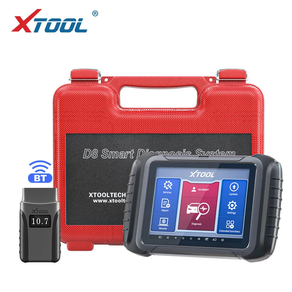 XTOOL D8 BT OBDII Automotive Full System Diagnostic Tool ECU Coding Code Reader Scanner CAN FD 31+ Service Functions Active Test temperature gauge for motorcycle