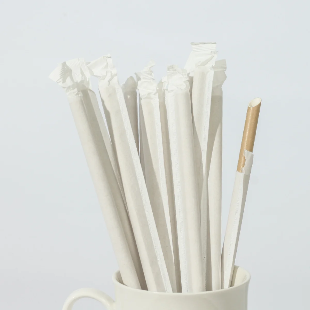 Biodegradable Jumbo Smoothie and Milkshake Paper Straws, 200mm*8mm Wide Disposable for Drink