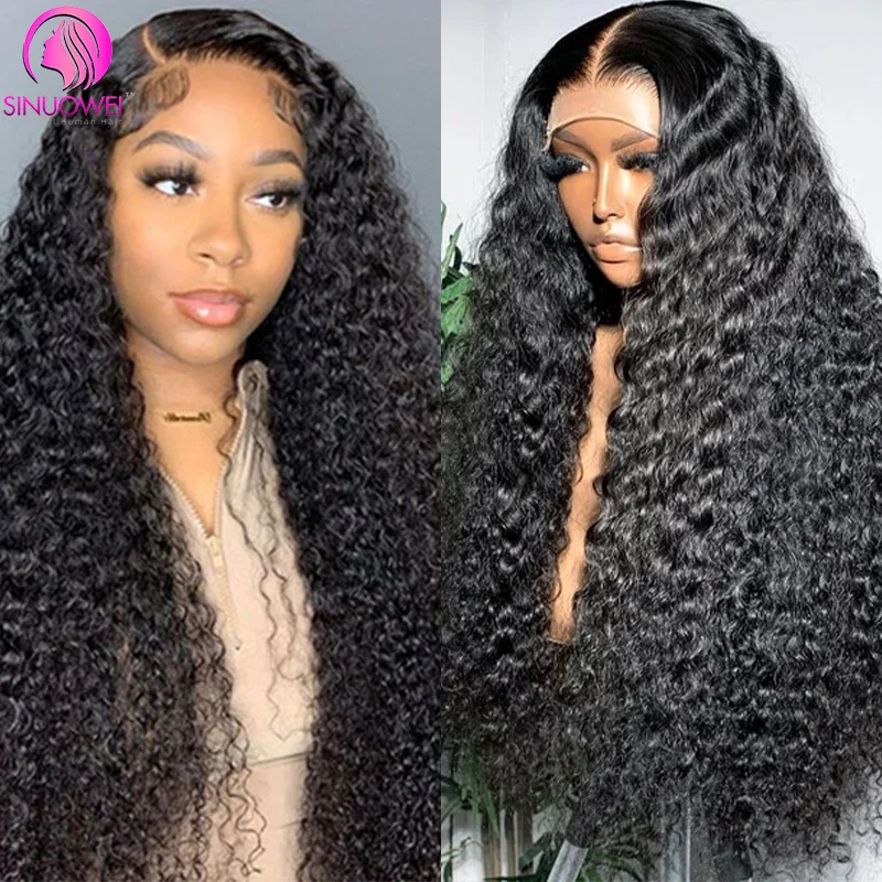 

250% Water Wave 13x6 HD Transparent Lace Frontal Wigs For Women Brazilian Curly Lace Front Human Hair Wigs Water Wave Lace Wig