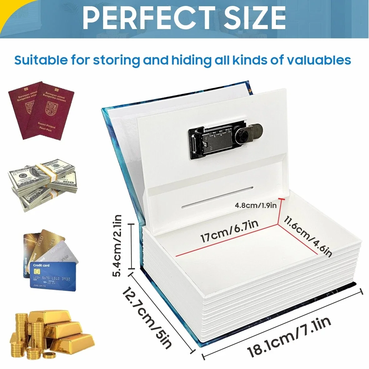 Yosoo Simulation Book Safe Box With Key Lock - Seychelles