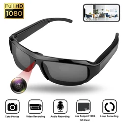 Glasses Mini Camera HD 1080p Video Recording Small Recorder Portable Wearable Sports Cycling Smart Sunglasses Camcorder DVR Outd