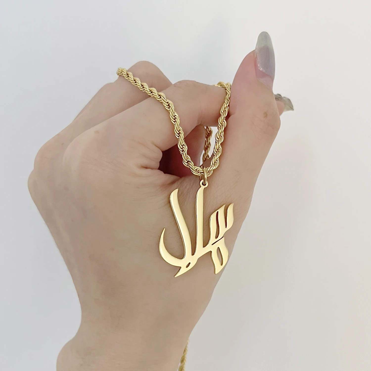 

High EndArabic Calligraphy Necklace 18K Gold-plated Silver Gift for Her Eid Gifts Islamic Calligraphy Jewellery Meaningful