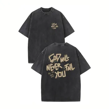 320g Heavy Washed Vintage Oversized T-Shirts Street Hip Hop Punk T Shirt Women Casual Cotton Short Sleeve Tee top 6