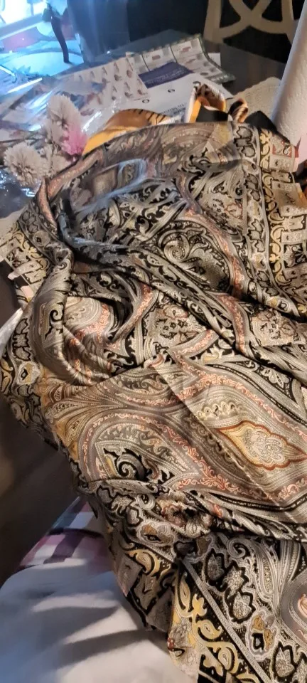 Elegant Long Headband Yellow Floral Silk Scarf photo review