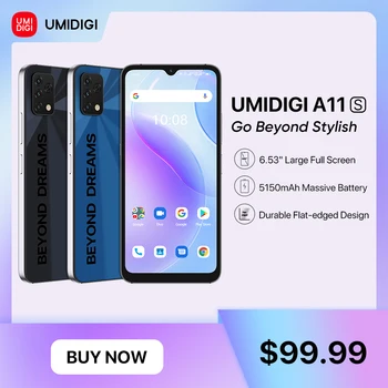 [In Stock] UMIDIGI A11S Global Version Smartphone 4GB 32GB 5150 mAh 16MP Triple Camera 6.53" HD+ Large Full Display Cellphone 1