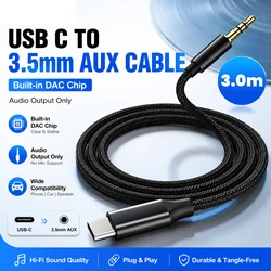 USB C to 3.5mm AUX Adapter with Built - in DAC Chip - USB - A/Type - C/Micro USB/Lightning to Audio/Video (3.0m)