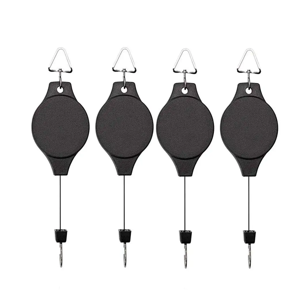 

4 Pack Plant Hook Pulley Retractable Plant Hanger Easy Reach Hanging Flower Basket for Garden Baskets Pots and Birds Feeder