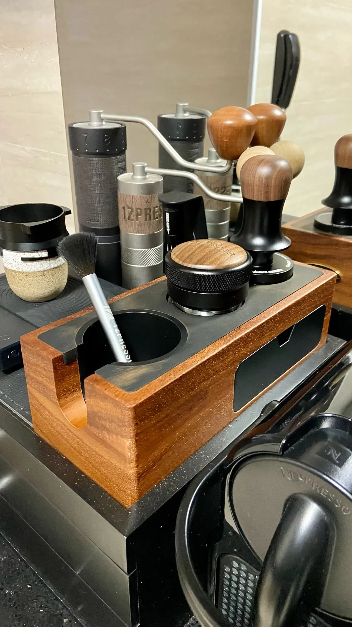 Espresso Tamper, Coffee Distributor, Tamping Mat, and Cleaning Brush Set – The  Daily Fix