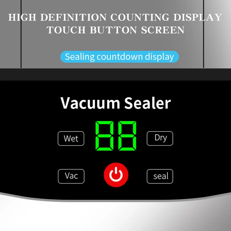 SZUK Vacuum Sealer Rechargeable Wireless, Kitchen Food Storage Seal Touch Button Dry Wet Food Sealing Vacuum Packaging Machine - Image 2