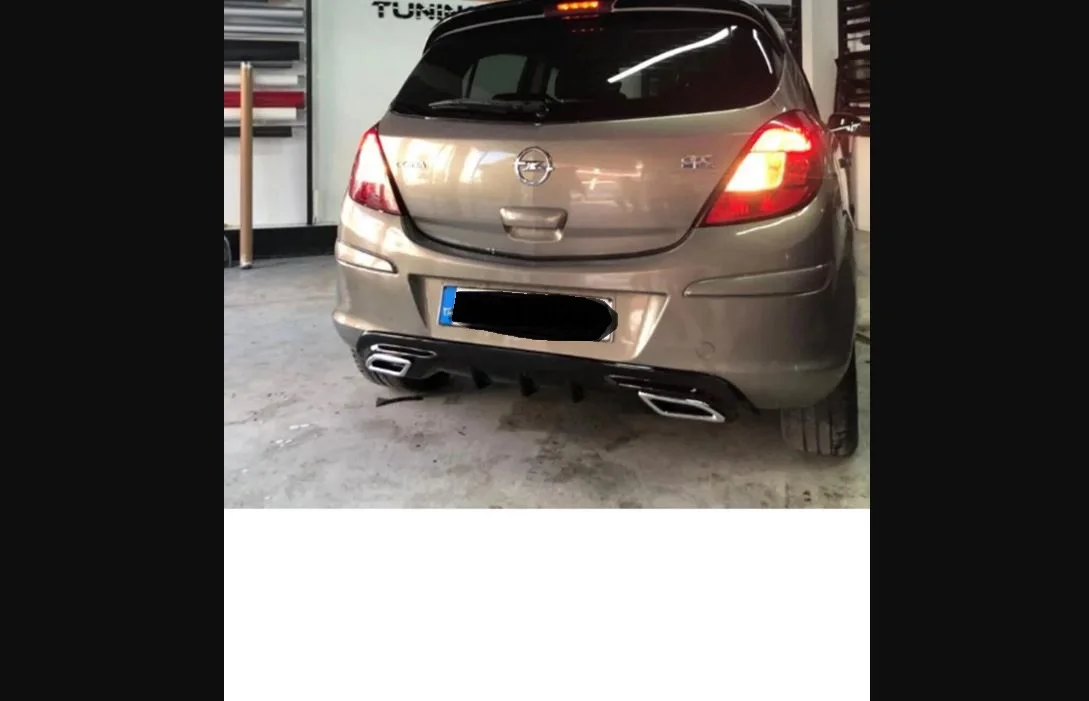 Per Opel Corsa D 2011- 2014 Modelli Diffusore Sport + Punta Di Scarico Chrome Piano Black - Body Kit Spoiler Wings Chrome Styling Car