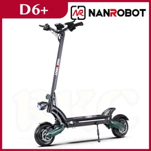 Nanrobot d6 plus 52v2000w 10 polegadas scooter elétrico com motores duplos velocidade rápida e kick scooter elétrico