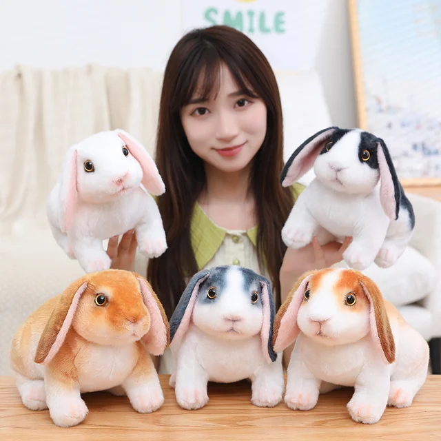 Lapin en peluche en forme d'animal à fourrure réaliste pour la décoration  de la maison, jouet de lapin mignon, modèle de beurre, cadeau de Noël,  simulation Kawaii - AliExpress