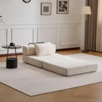 Белый диван-кровать из синели, раскладная гостевая кровать-кабриолет с подушками, 3-местный двухместный диван, модульный диван 3-в-1 для гостиной — изображение 5