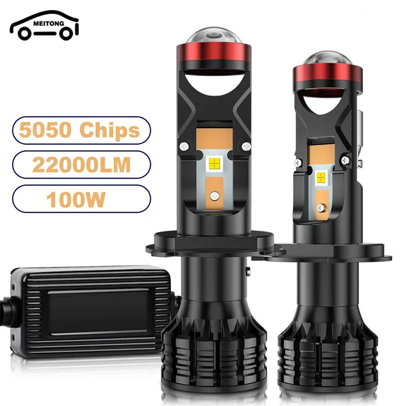 

2pcs 100W H4 H7 LED Mini Projector Lens Headlight Automobles Canbus Bulb 22000LM Hi/Lo Beam Spotlight RHD LHD 6000K 12V 24V