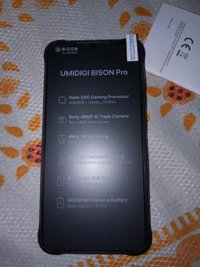 [In Stock]Original UMIDIGI BISON Pro Smartphone 4/8GB+128GB Global version NFC IP68/IP69K 6.3"FHD+ Screen Helio G80 48MP 5000mAh