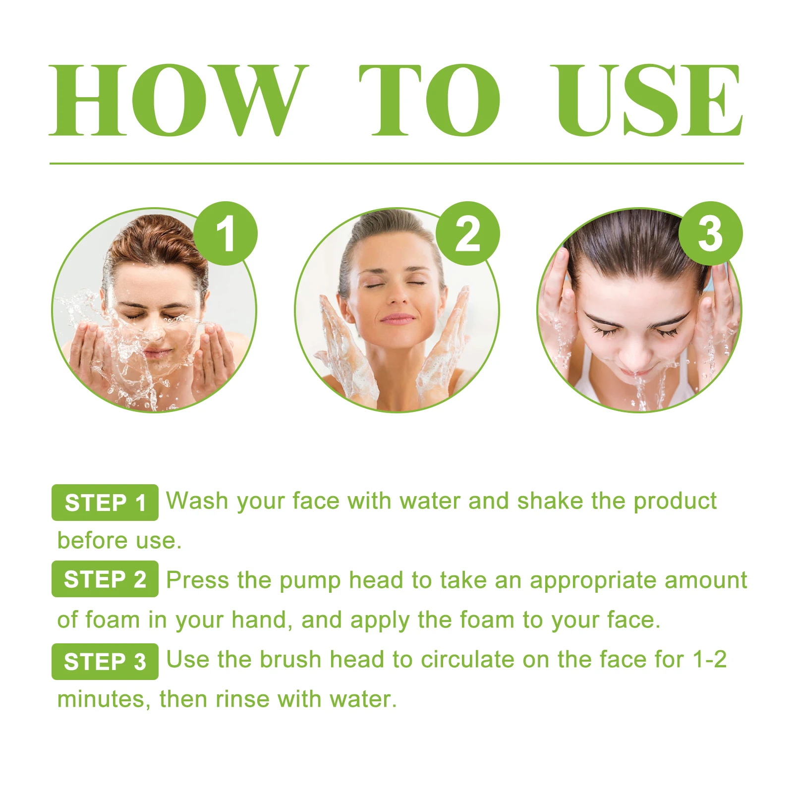 Facial Mousse Moisturizing Skin Brightening Oil Control Deep Soothing Cleaning Skin Exfoliating Shrinking Pores Foaming Cleanser 6