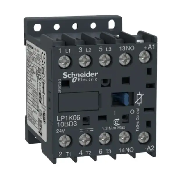 

LP1K0610BD3 LP1-K0610BD3 TeSys K contactor - 3P - AC-3 = 440 V 6 A - 1 NO aux. - 24 V DC coil