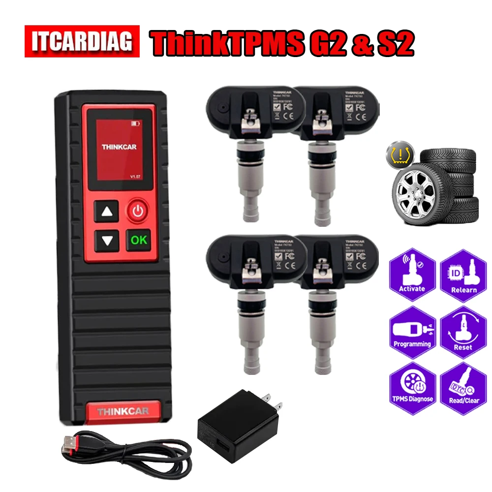 

THINKCAR ThinkTPMS G2 & S2 315 МГц 433 МГц OBD2 Автомобильные диагностические инструменты датчик давления в шинах TPMS активатор датчика