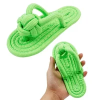Dog Chew Funny flip flops Decoy Toy Shoes Natural Cotton Rope Slipper Interactive Pet Chewing Puppy Dog Walking Teeth Cleaning 2