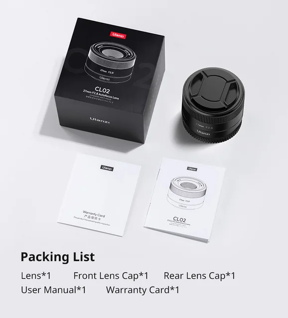Ulanzi CL02 AF 27mm F2.8 APS-C Auto Focus Camera Lens For
