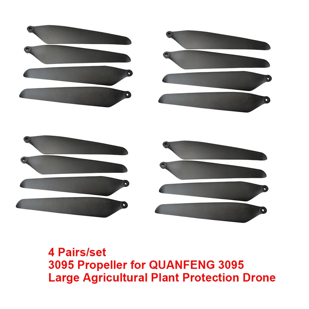 

4 Pairs 3095 Folding Propeller for QUANFENG Agricultural Drone 30" x 9.5" Carbon Nylon CW CCW Blades for Spraying Drone