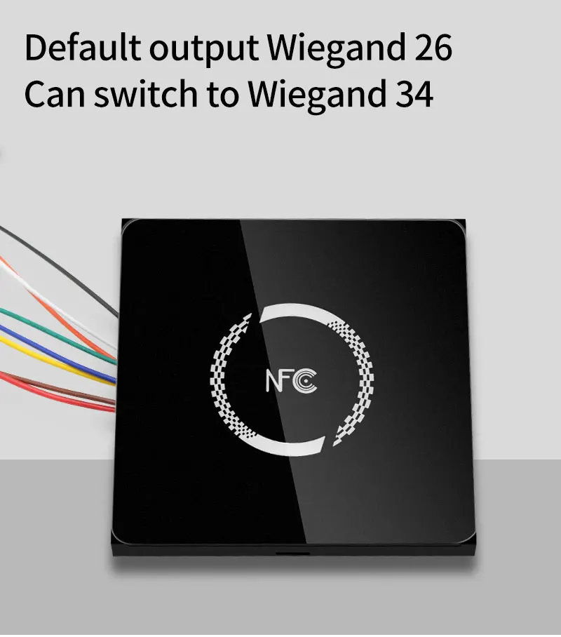 IP65 Waterproof NFC Wiegand LED Backlight Glass Panel M1 S50 EM Dual Band RFID