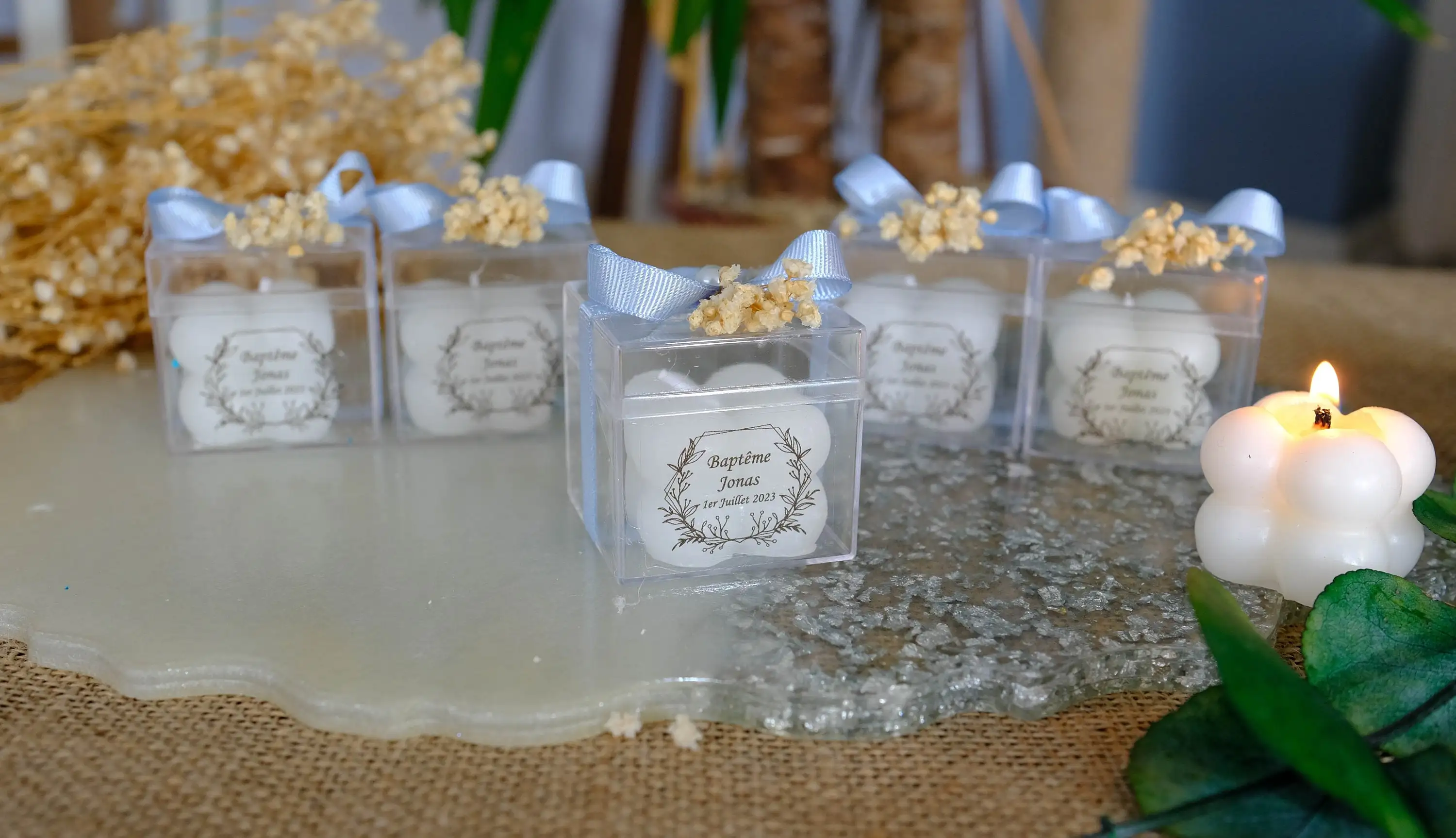 Wedding candle flower gift bag personalized rustic decoration gift marriage christening candle favor for guests 3 Aeb4c6b7f5d2c4e208fecf3d4a8cb19aas